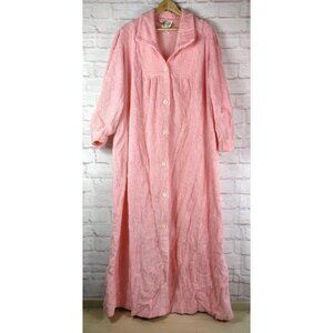 Vintage Leisure Life Pink Chenille Button Up Robe No Size Tag *SEE Tradwife Luxe